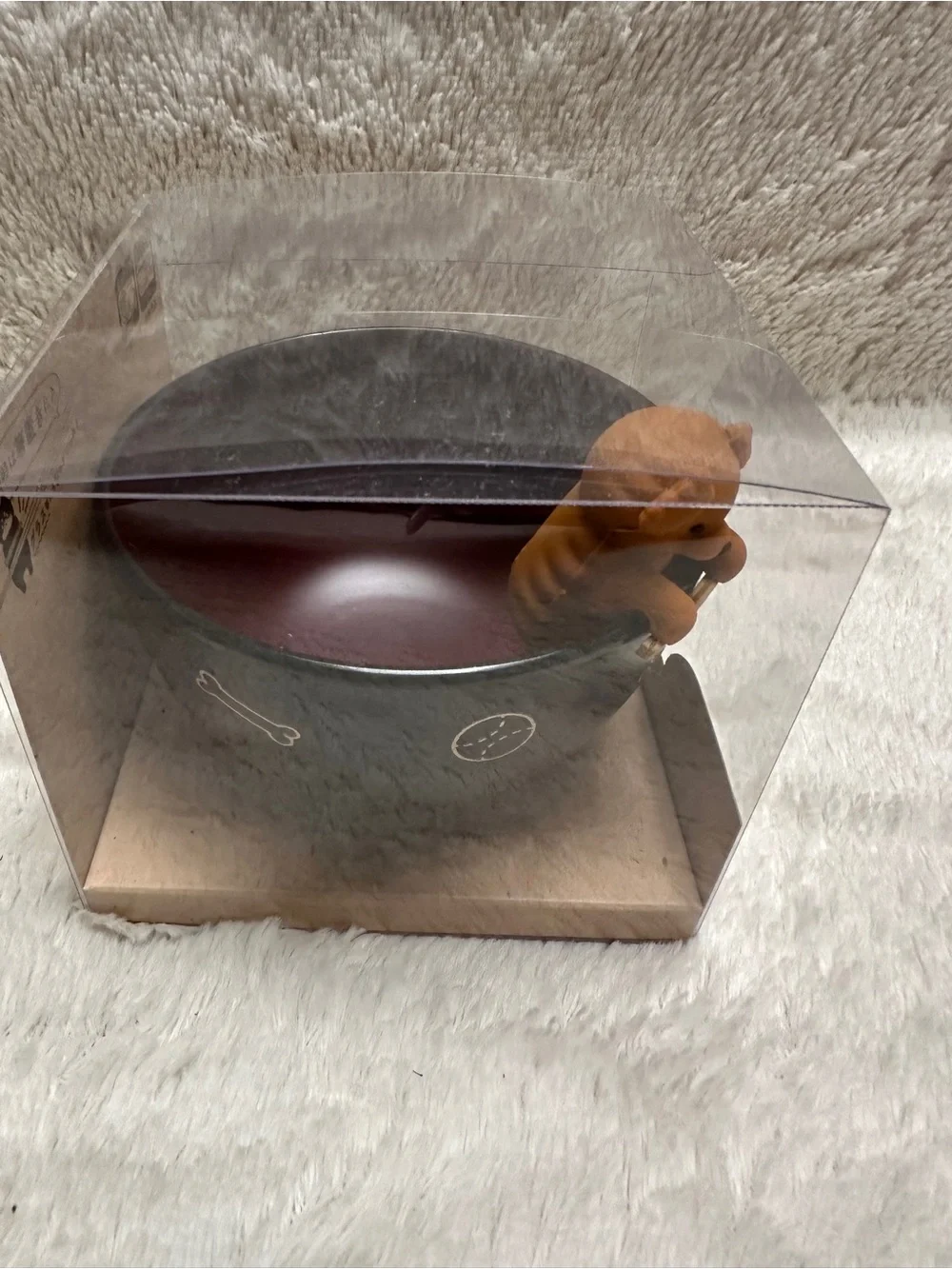NIB Bowl with Brown Dog Utensil Holder from Japan